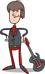 Image showing rock man with guitar cartoon