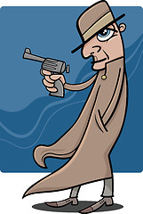 Image showing detective or gangster cartoon illustration