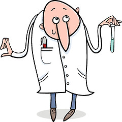 Image showing scientist character cartoon illustration