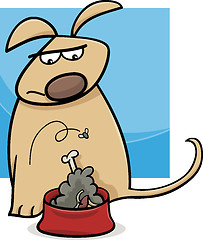 Image showing dog and nasty food cartoon