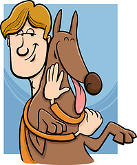 Image showing man and dog cartoon illustration