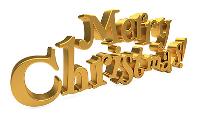 Image showing Merry Christmas lettering isolated