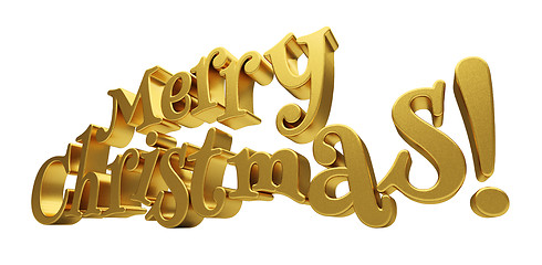 Image showing Merry Christmas lettering isolated