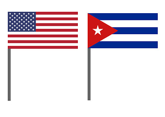 Image showing Flag of Cuba and USA