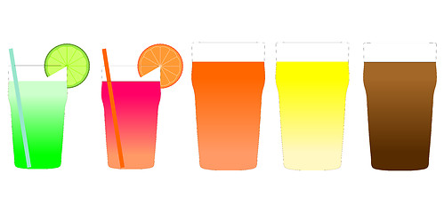 Image showing Cocktail and beer illustration