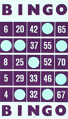 Image showing Purple bingo card isolated