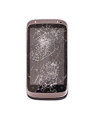 Image showing Smartphone with a broken screen
