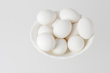 Image showing White eggs on white background