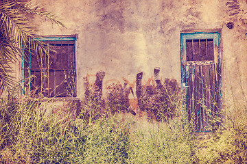 Image showing Old door and window for background