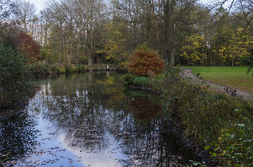 Image showing Path at the brook in autumn