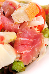 Image showing Fresh salad with prosciutto