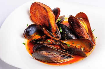 Image showing Mussels in italian rustic style