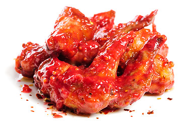 Image showing chicken wings in raspberry sauce