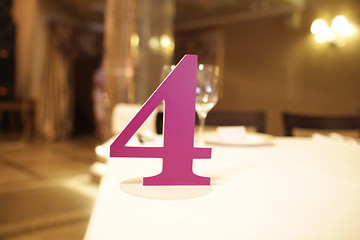 Image showing Reception Table Number