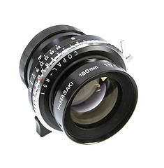 Image showing An old manual control camera lens