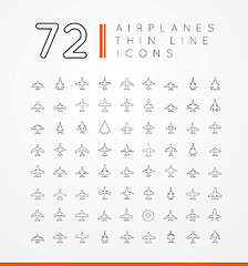 Image showing vector icons of airplanes