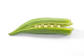 Image showing Pile of fresh okra