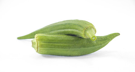 Image showing Pile of fresh okra