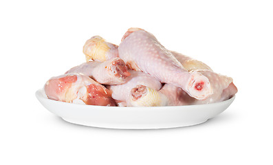 Image showing Raw Chicken Legs On White Plate