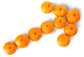 Image showing Ripe Juicy Orange Tangerine Lined As A Arrow