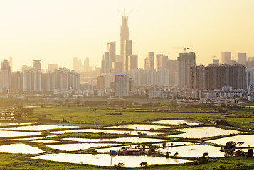 Image showing hong kong countryside sunset