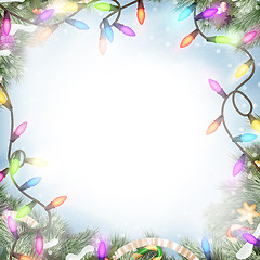 Image showing Christmas lights isolated on white. EPS 10