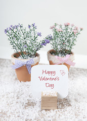 Image showing happy valentines day with flowers