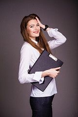 Image showing Woman with folder