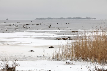 Image showing ice covered lake