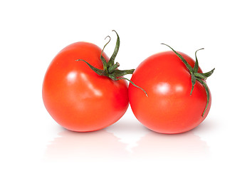 Image showing Two Fresh Red Tomato Rotated