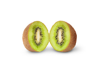 Image showing Two Halves Juicy Kiwi Fruit