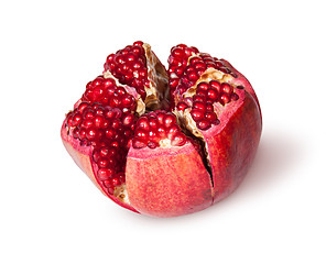 Image showing Broken Bright Ripe Delicious Juicy Pomegranate