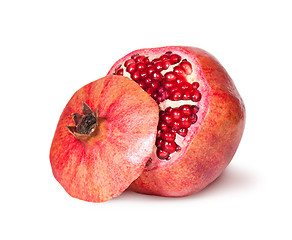 Image showing Delicious Exotic Pomegranate Fruit With Lid Near