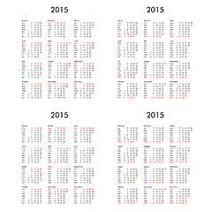 Image showing Multilingual 2015 calendar UK DE FR IT