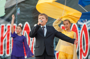 Image showing Danila Potapenko sing a song