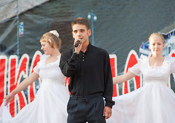 Image showing Egor Belov sing a song