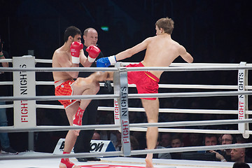 Image showing MOSCOW - MARCH 28: Alexander Mischenko and Timur Aylyarov on fig