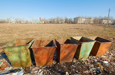 Image showing Waste containers row