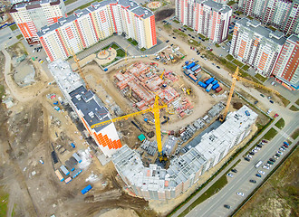 Image showing Bird eye view on construction site in Tyumen