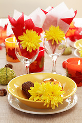 Image showing Autumn table setting