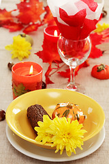 Image showing Autumn table setting