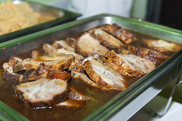 Image showing Roast pork with sauce