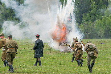 Image showing Explosions all around