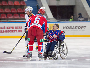 Image showing Disabled fan on wheelchair