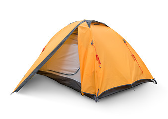 Image showing Yellow tourist tent