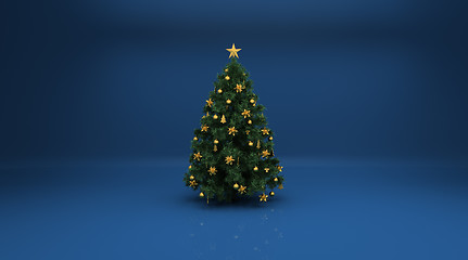 Image showing Christmas tree on blue background