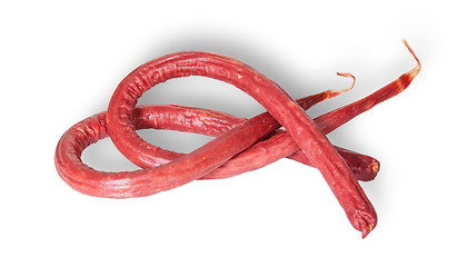 Image showing Long Thin Smoked Sausage Rotated