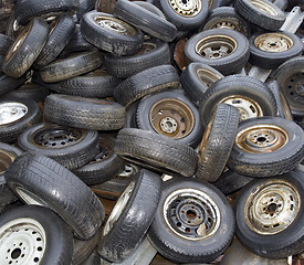 Image showing Old Tyres Background