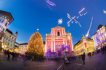 Image showing Preseren's square, Ljubljana, Slovenia, Europe. 