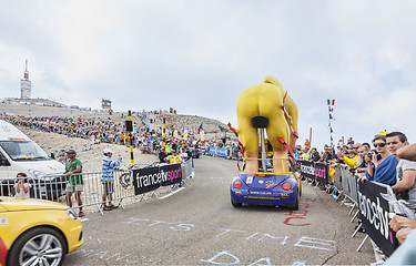 Image showing LCL Cyclist Mascot on Mont Ventoux - Tour de France 2013